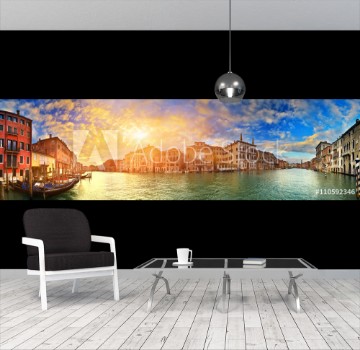 Picture of Panorama of Grand Canal at sunset Venice Italy